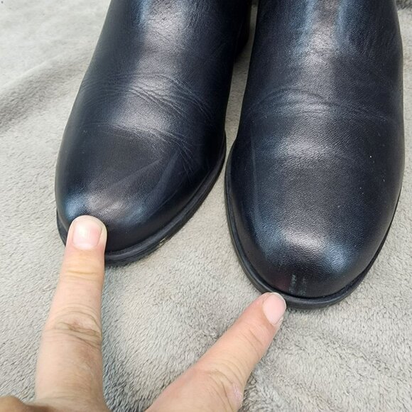 Naturalizer Shoes Womens Size 9 Drewe Black Leather Side Zip Ankle Booties - Picture 4 of 14